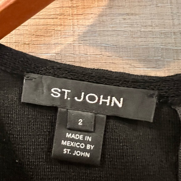 NWOT St John Collection Sleeveless black Milano wool Knit Dress Size 2 - Picture 6 of 11